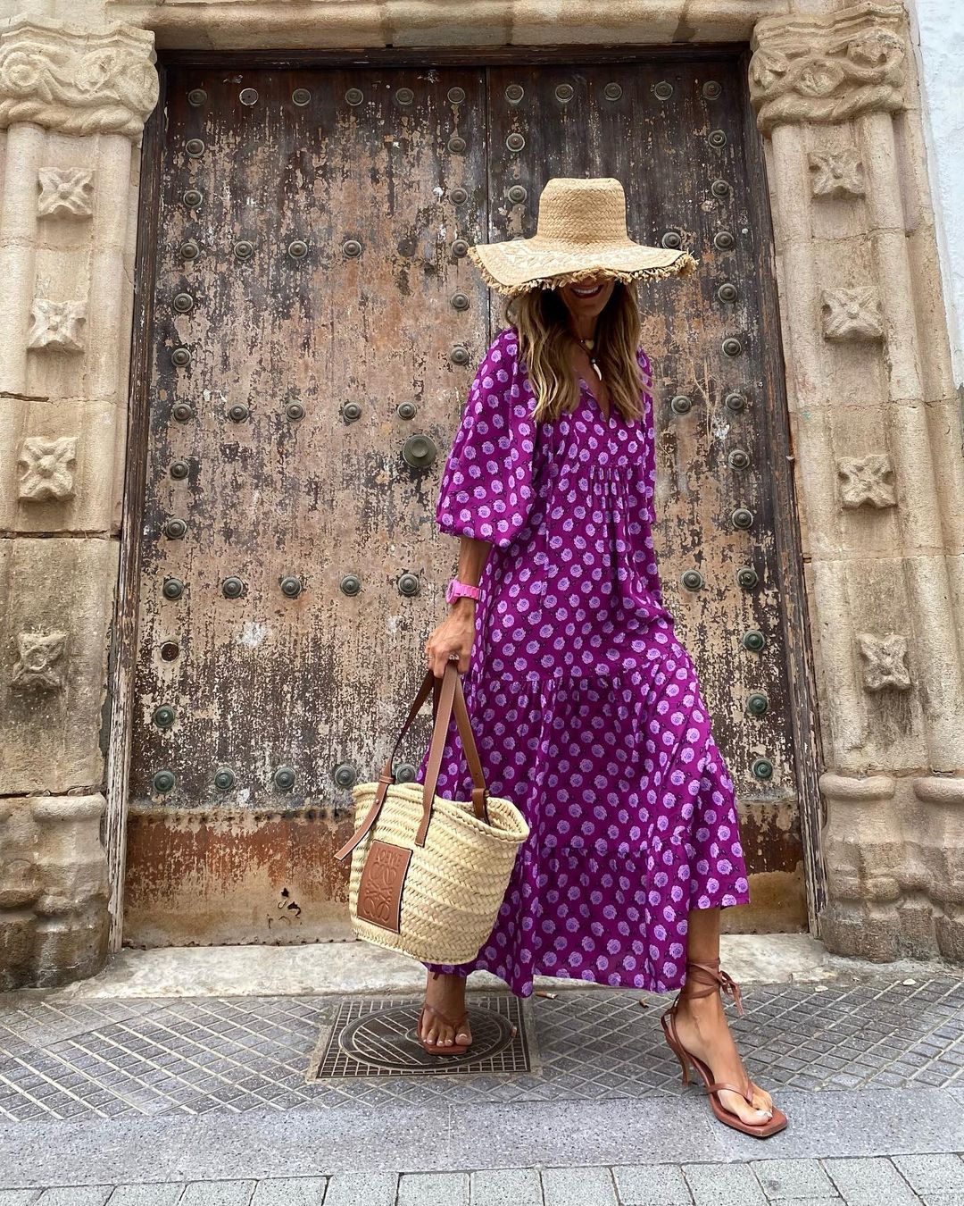 BELLA VITA™ Boho Print V-Neck Maxi Dress for Women