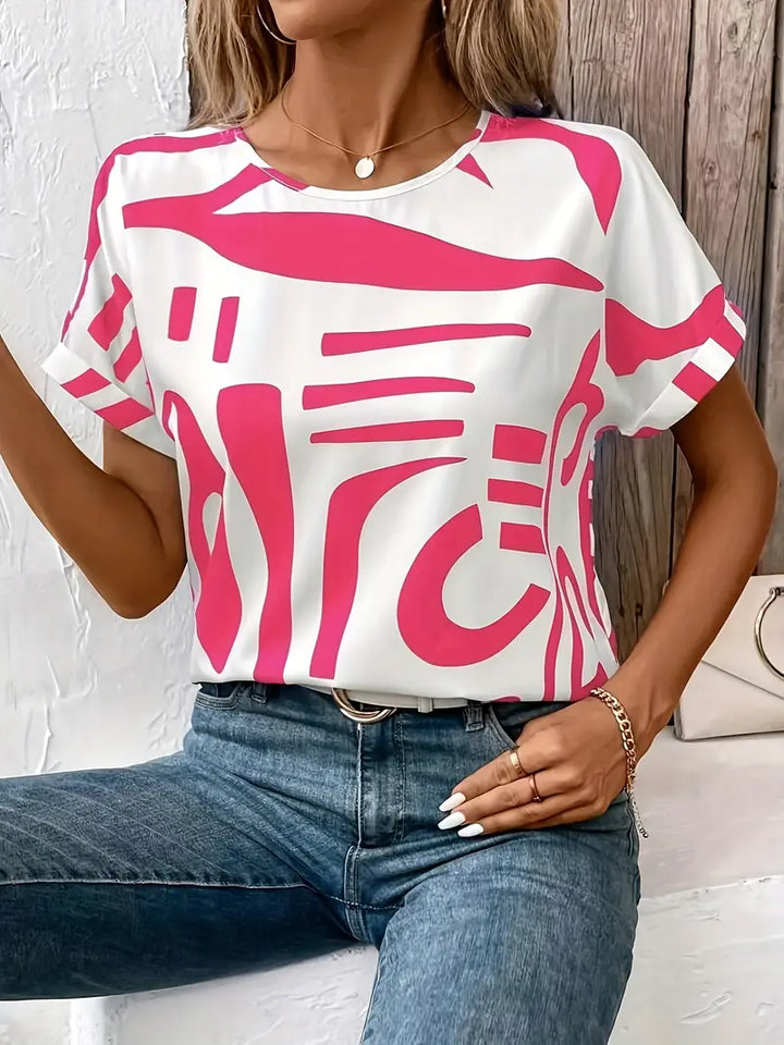 Solara™ – geometric-print batwing blouse