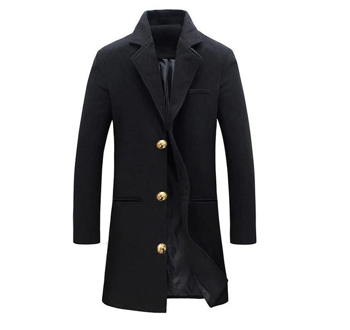 UrbanStride™ – Single-Breasted Lapel Trench Coat for Men