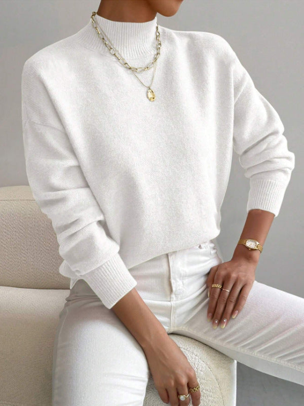 Serenelle™ – Woman Soft High Collar Knit Pullover
