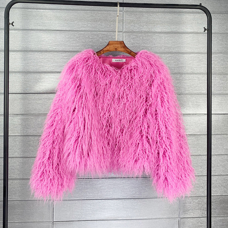 BohoWave Colorful Faux Fur Jacket