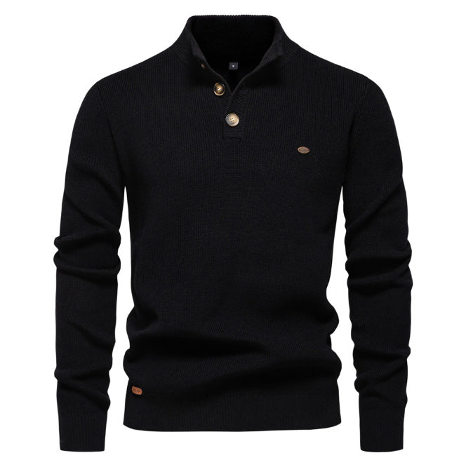Aeris™ – Slim Collar Knit Sweater For Man