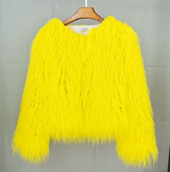 BohoWave Colorful Faux Fur Jacket
