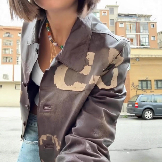 Elixor™ – Versatile Printed Leather Jacket
