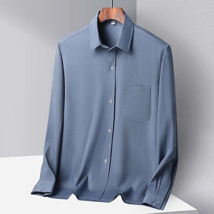 FrostWeave™ – Men’s Ice-Silk Loose Long-Sleeve Shirt