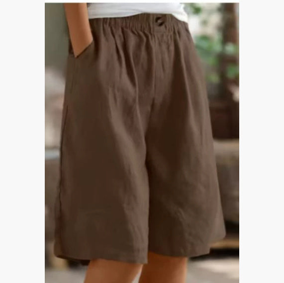 Aurelia™ – Linen Luxe High-Waist Shorts