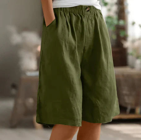 Aurelia™ – Linen Luxe High-Waist Shorts