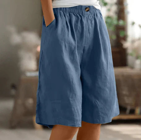 Aurelia™ – Linen Luxe High-Waist Shorts