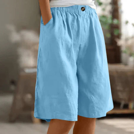 Aurelia™ – Linen Luxe High-Waist Shorts