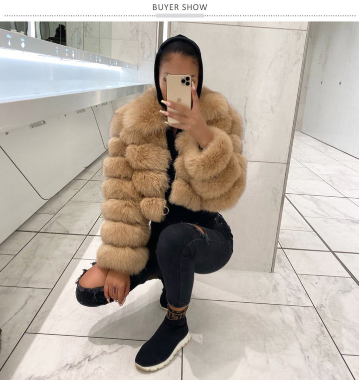 Fiorenze™ | Luxe Real Fox Fur Winter Coat