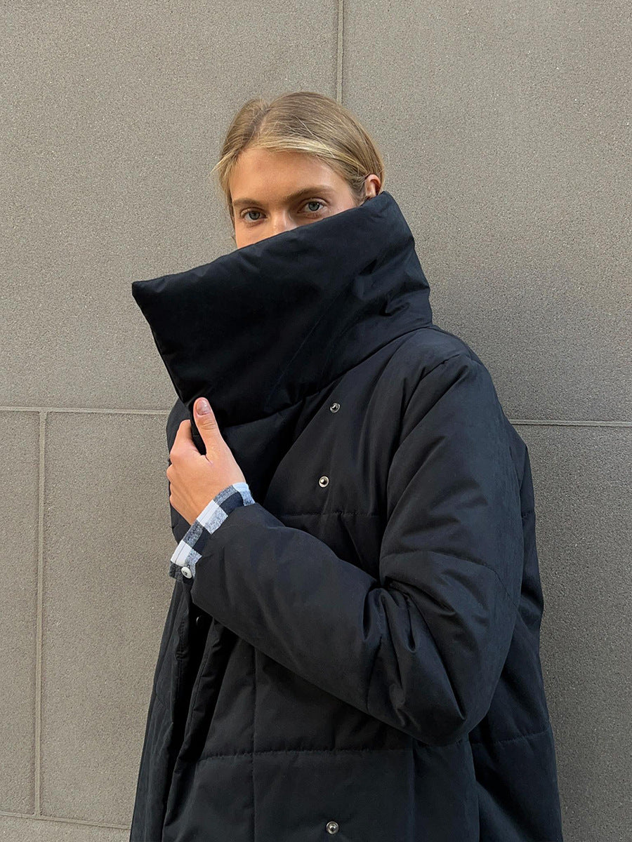 Evora™ | Women’s Stand-Collar Cotton Long Coat