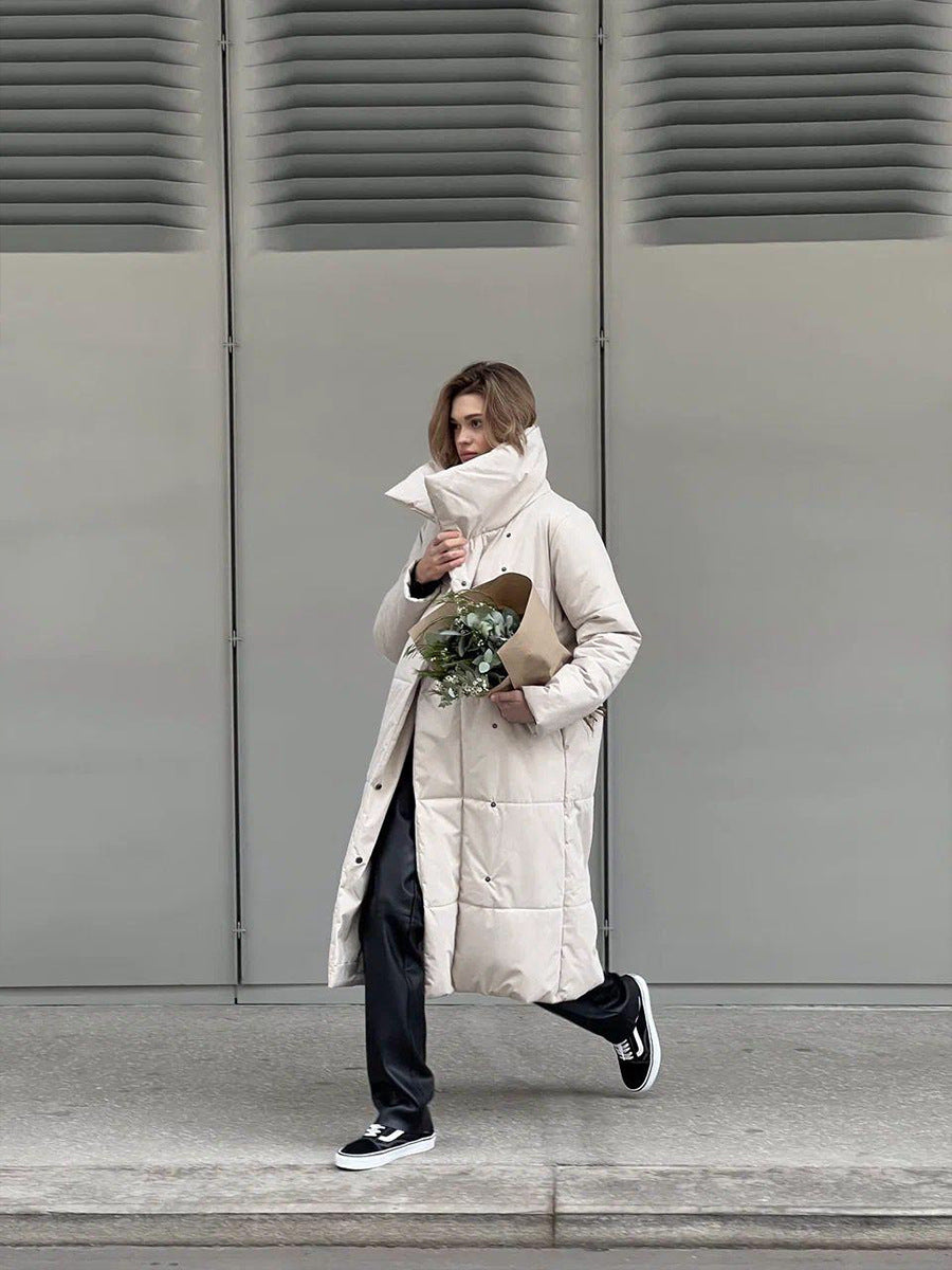 Evora™ | Women’s Stand-Collar Cotton Long Coat