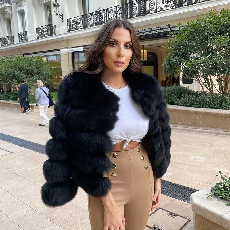 Fiorenze™ | Women’s Fluffy Fox Fur Coat