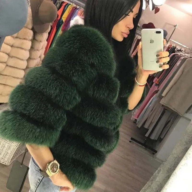 Fiorenze™ | Women’s Fluffy Fox Fur Coat