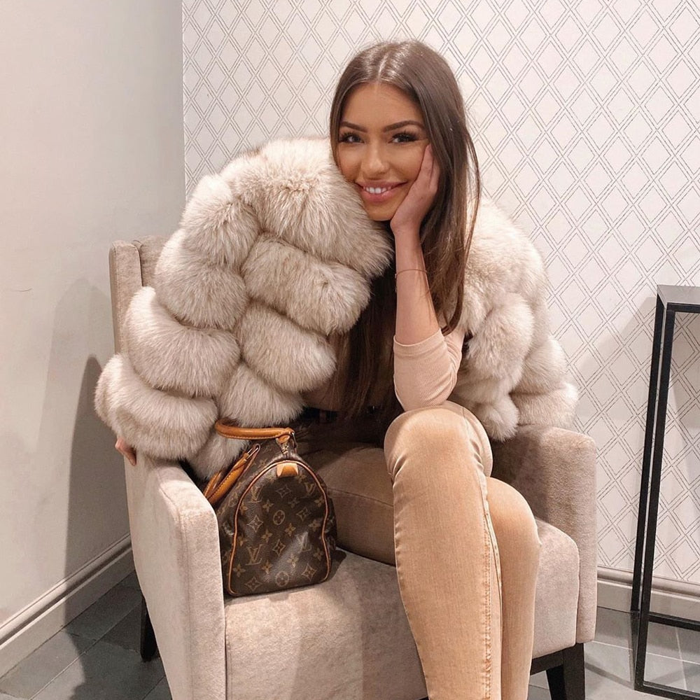 Fiorenze™ | Women’s Fluffy Fox Fur Coat