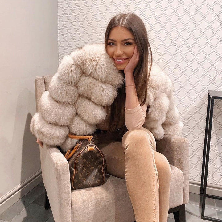 Fiorenze™ | Women’s Fluffy Fox Fur Coat