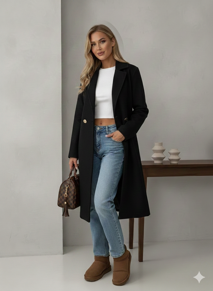 CieloWool™ – Woman Soft Button Wool Coat