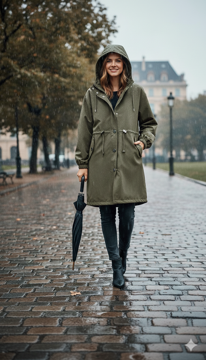 WindGlide™ – Woman Mid-Length Loose Windbreaker Jacket
