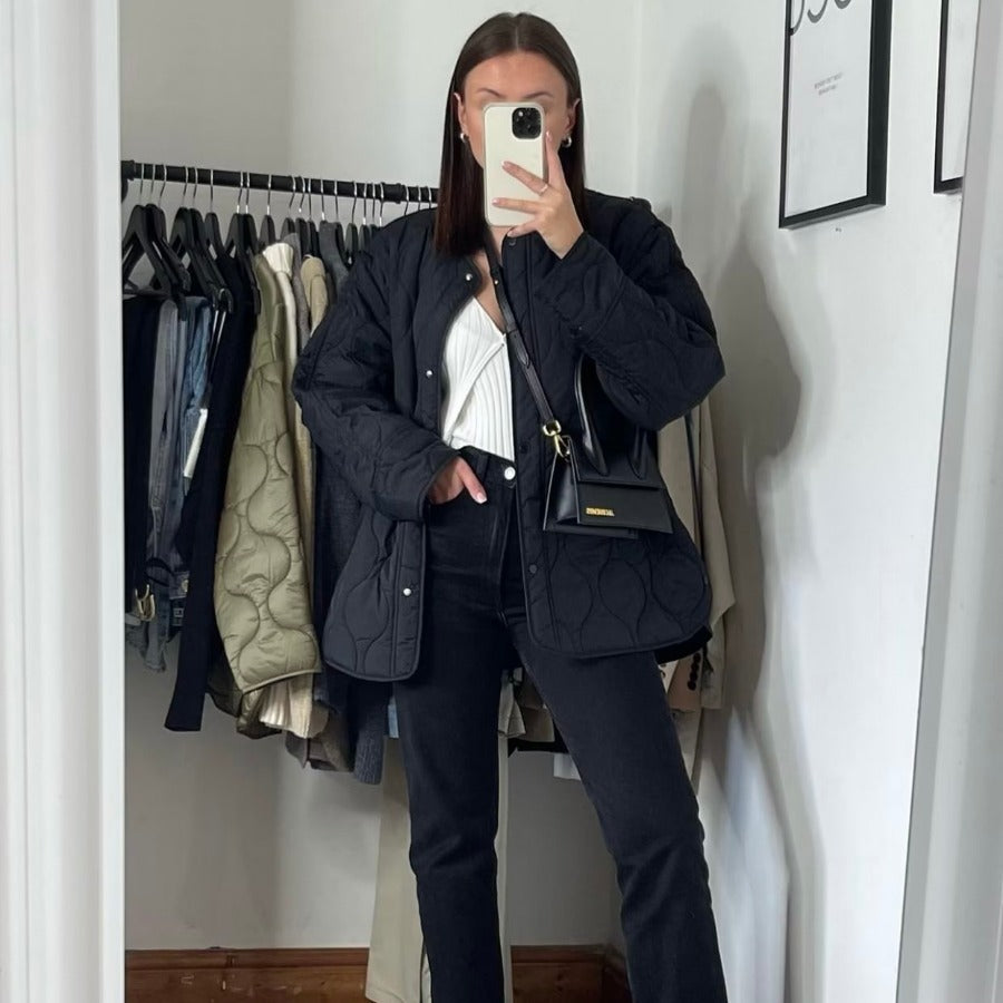 Nadya™ | Single-Breasted Cotton Blend Winter Coat