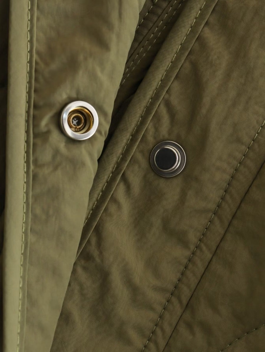 Nadya™ | Single-Breasted Cotton Blend Winter Coat