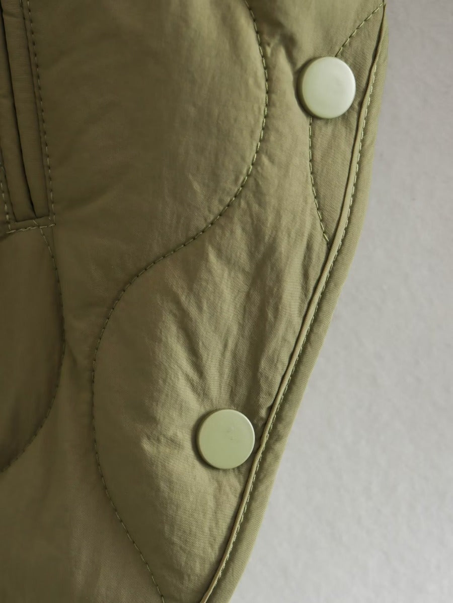 Nadya™ | Single-Breasted Cotton Blend Winter Coat