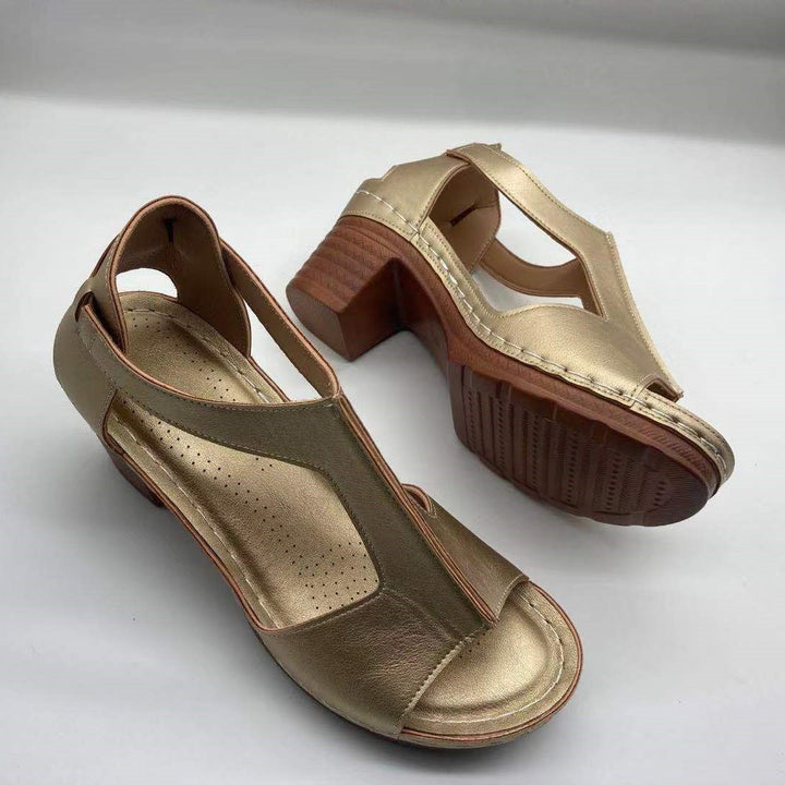 Valeria™ – Chunky Heel Roman Wedge Sandals