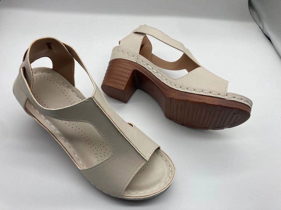 Valeria™ – Chunky Heel Roman Wedge Sandals