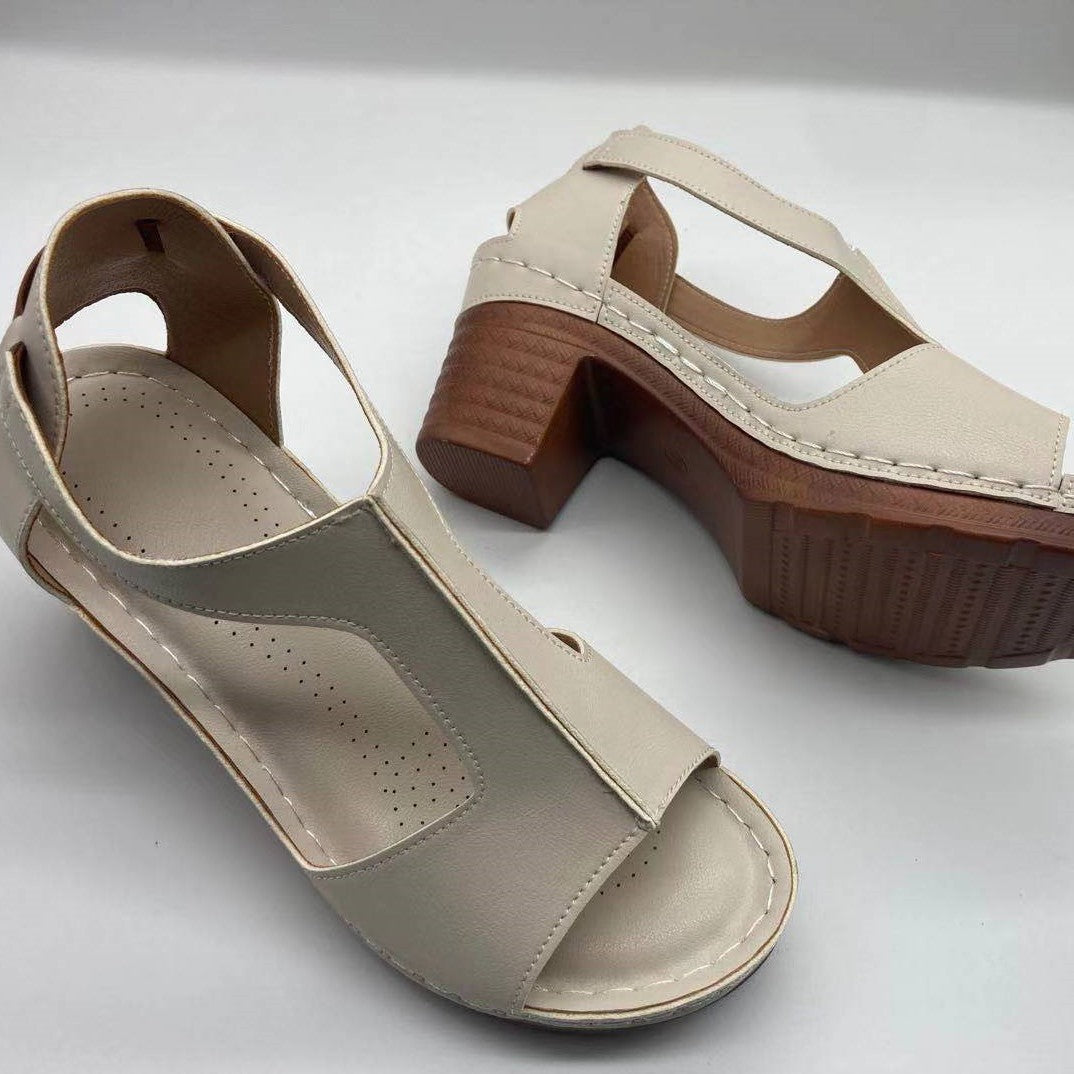 Valeria™ – Chunky Heel Roman Wedge Sandals