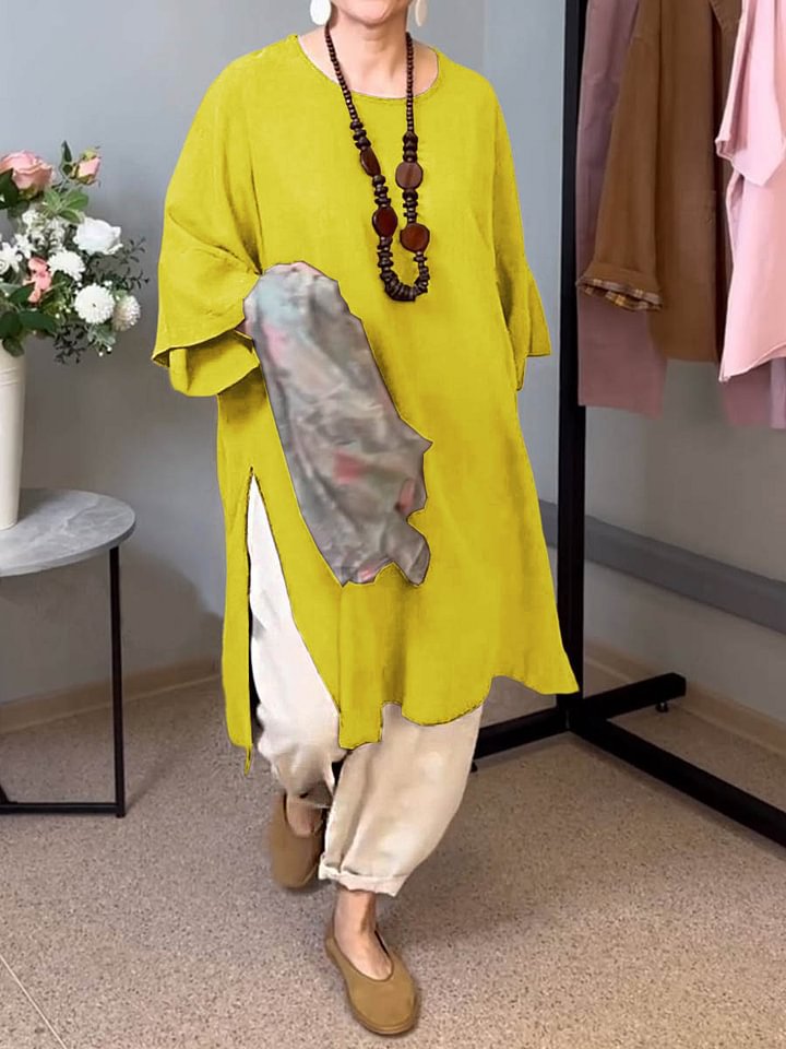 Liora™ – Split-Side Linen Tunic