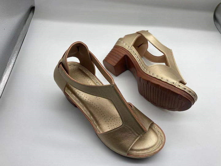 Valeria™ – Chunky Heel Roman Wedge Sandals