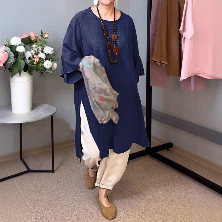 Liora™ – Split-Side Linen Tunic