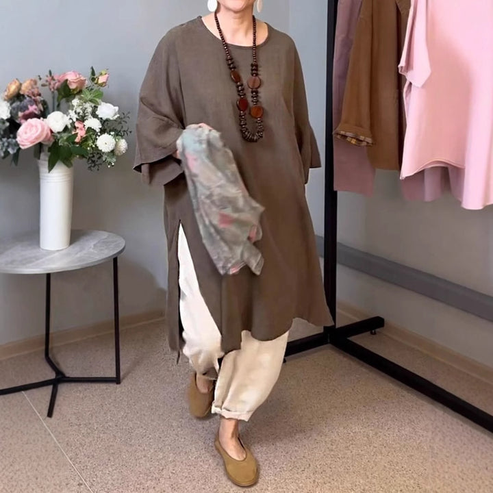 Liora™ – Split-Side Linen Tunic