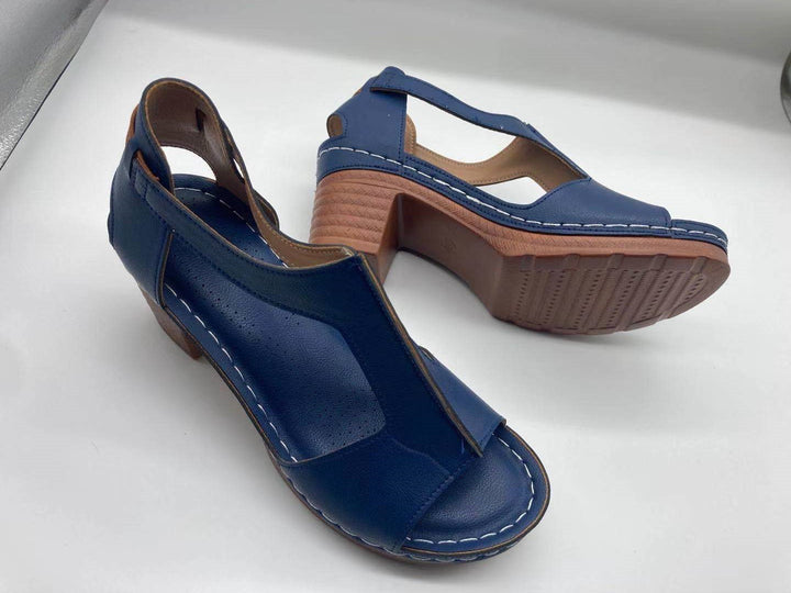 Valeria™ – Chunky Heel Roman Wedge Sandals