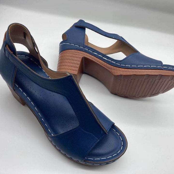 Valeria™ – Chunky Heel Roman Wedge Sandals