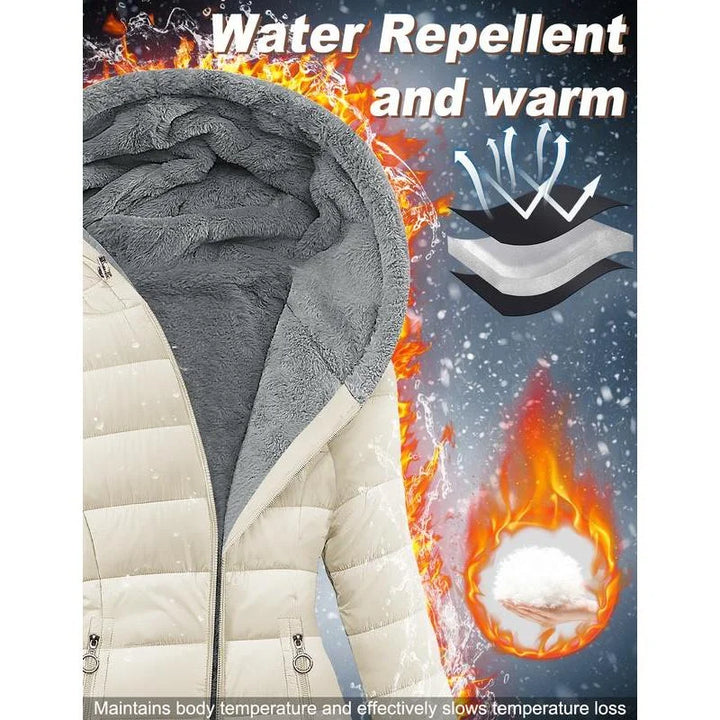 Ravelle™ – Women’s Warm Waterproof Cotton-Padded Zip Coat