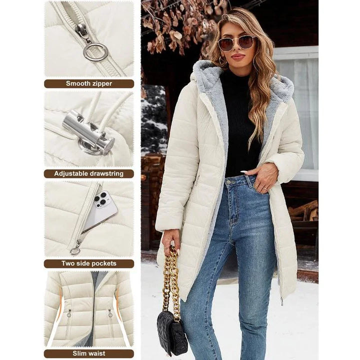 Ravelle™ – Women’s Warm Waterproof Cotton-Padded Zip Coat