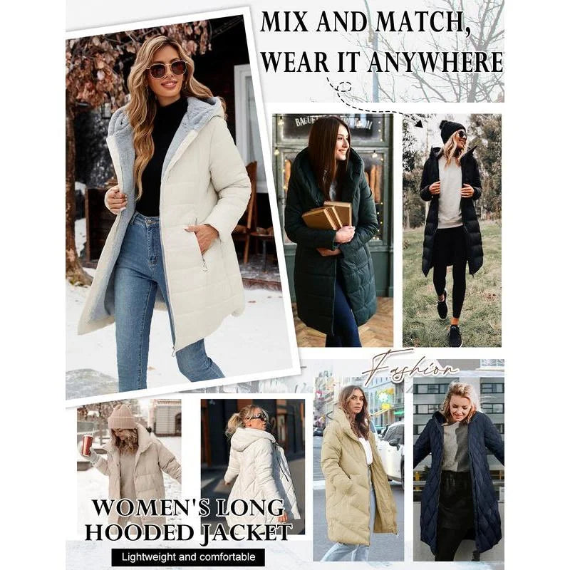 Ravelle™ – Women’s Warm Waterproof Cotton-Padded Zip Coat