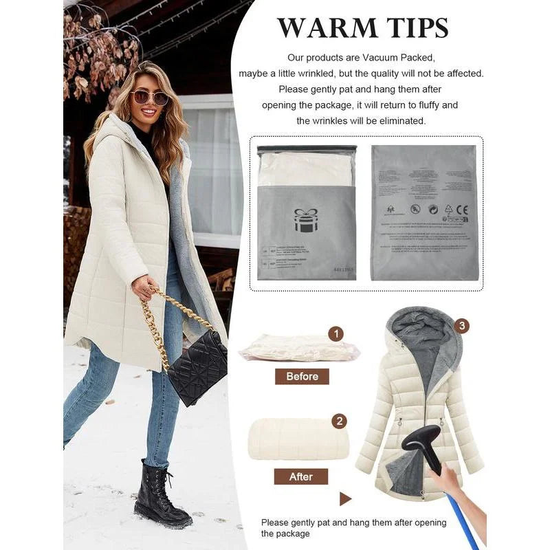 Ravelle™ – Women’s Warm Waterproof Cotton-Padded Zip Coat