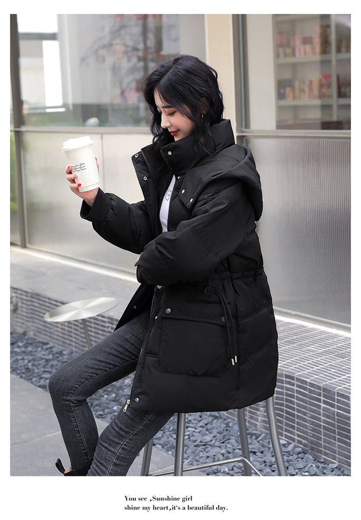 SnowLuxe | Hooded Drawstring Cotton-Padded Jacket Women