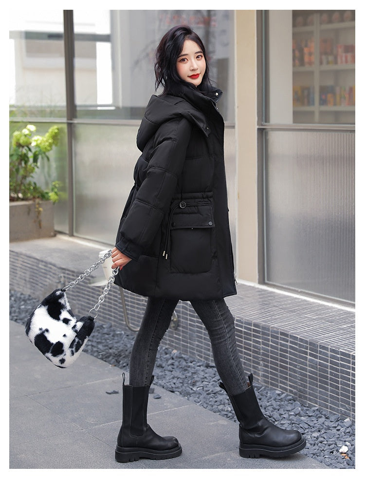SnowLuxe | Hooded Drawstring Cotton-Padded Jacket Women