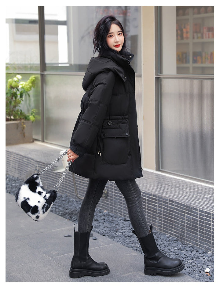 SnowLuxe | Hooded Drawstring Cotton-Padded Jacket Women