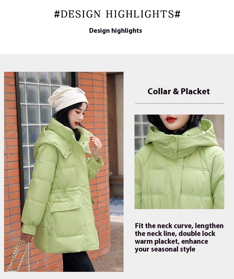 SnowLuxe | Hooded Drawstring Cotton-Padded Jacket Women