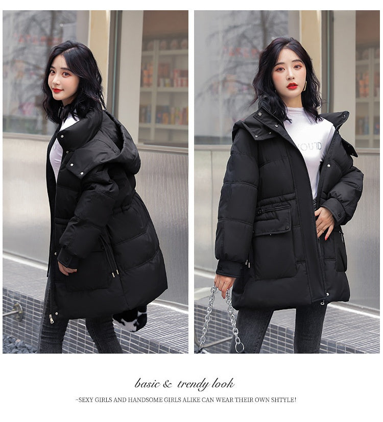 SnowLuxe | Hooded Drawstring Cotton-Padded Jacket Women