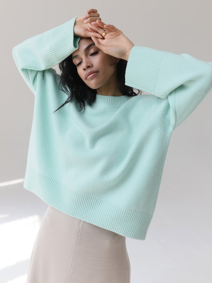 Elowen™ – Woman Check-Hem Knit Jumper Dress