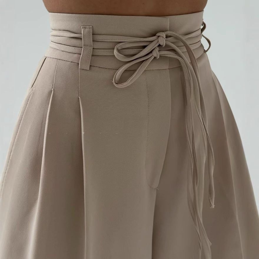Caelina™ – Tailored Lace-Up Straight Pants