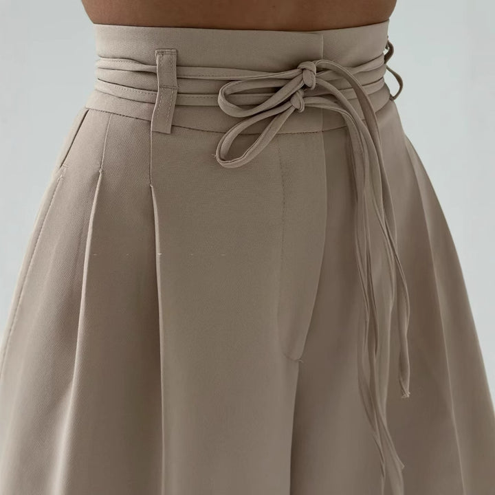 Caelina™ – Tailored Lace-Up Straight Pants