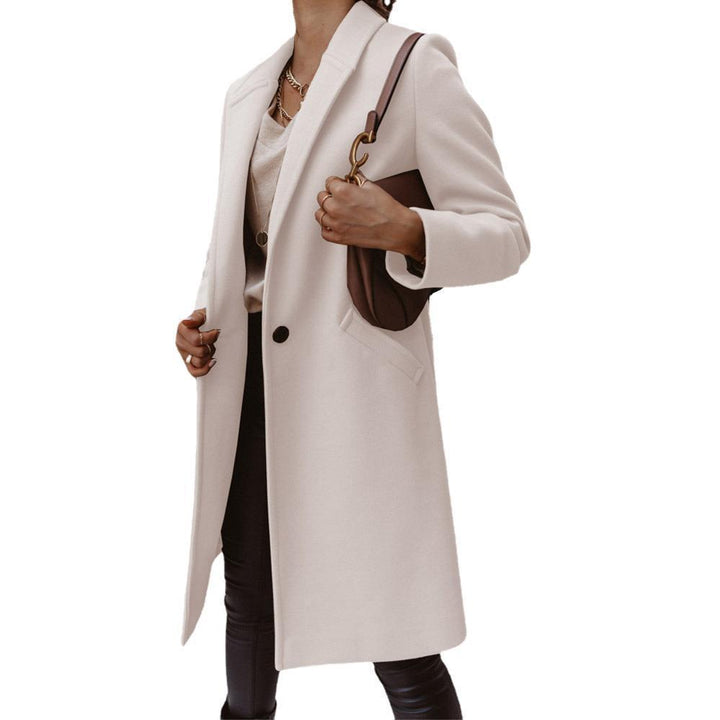 UrbanEase™ Women’s Wool Coat – Narrow Fit, Stand Lapel