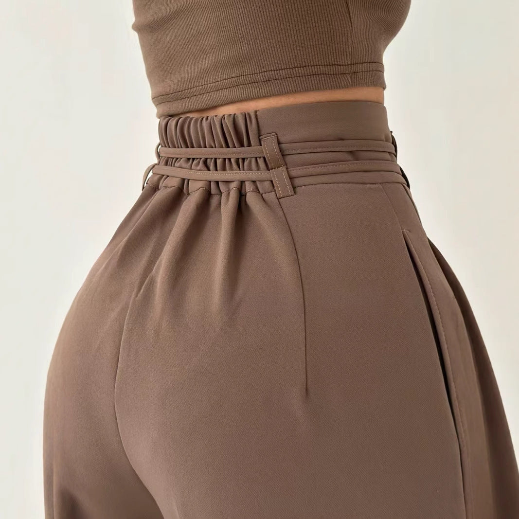 Caelina™ – Tailored Lace-Up Straight Pants