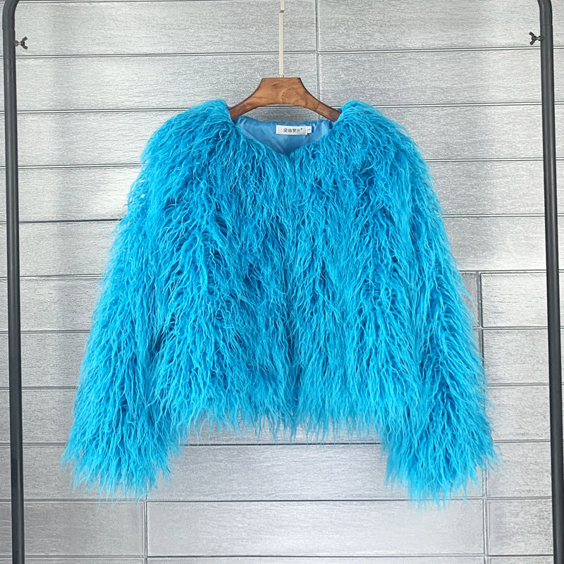 BohoWave Colorful Faux Fur Jacket