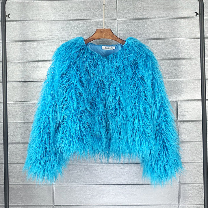 BohoWave Colorful Faux Fur Jacket